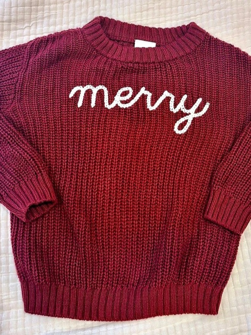 Little Co. by Lauren Conrad Merry Chunky Knit Sweater Burgundy 24M
